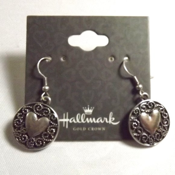 Hearts! Hallmark Gold Crown Collection NOS Pierced Earrings - Picture 1 of 5